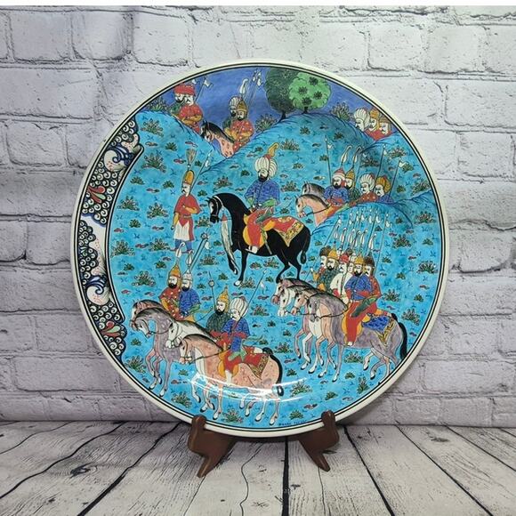 Vintage Kutahya Turkey Handpainted Platter 15 1/2 inches